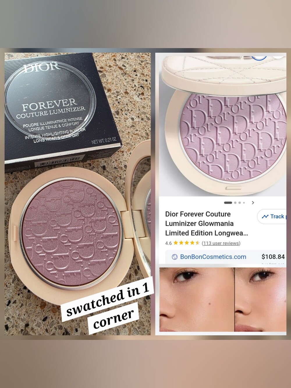 Dior Forever couture luminizer in Lilacmania